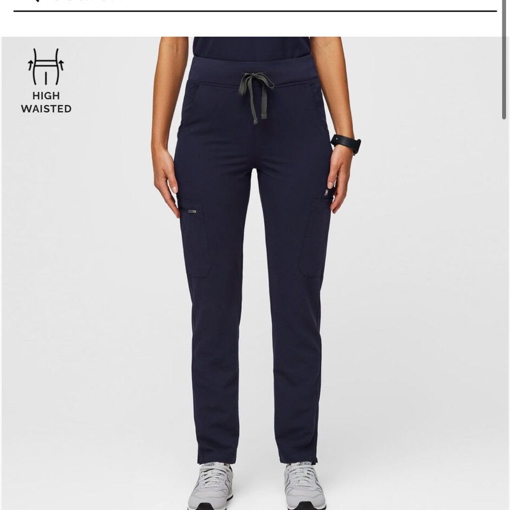 2 pairs of FIGS Women’s Navy Yola Skinny Scrub Pants-XS